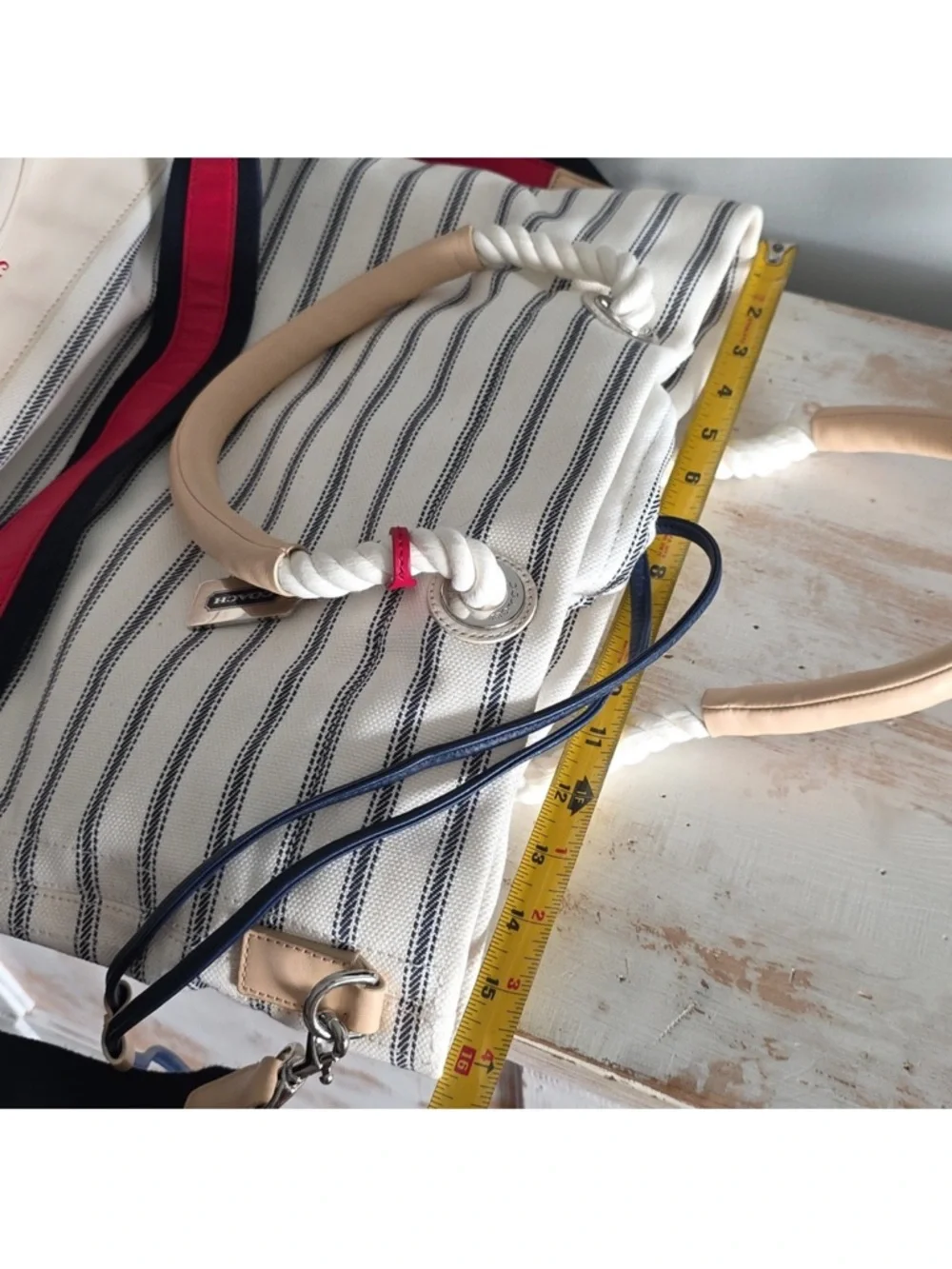 Coach x Saint James Legacy Striped Canvas Weekender Tote Bag - Picture 15 of 15